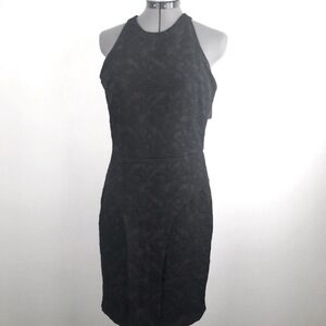 𝅺KARDASHIAN Kollection Black Quilted Sleeveless Halter Dress Size L